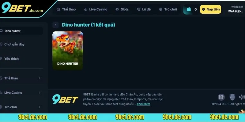 Dino Hunter game slots săn thưởng thú vị tại 9BET